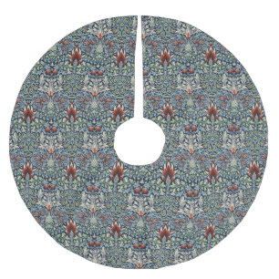 Jupon De Sapin En Polyester Brossé Papier peint floral Morris Navy Blue Snakeshead