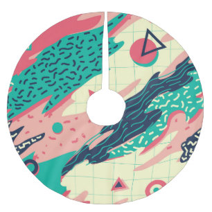 Jupon De Sapin En Polyester Brossé Papier peint géométrique Retro tendance Memphis
