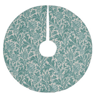 Jupon De Sapin En Polyester Brossé Papier peint vintage Thistle bleu sarcelle de Will