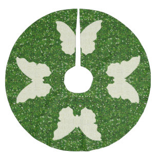 Jupon De Sapin En Polyester Brossé Papillon De Dentelle Sur Jupe D'Arbre De Parties s