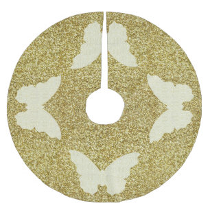 Jupon De Sapin En Polyester Brossé Papillon de dentelle sur la jupe d'arbre de Partie
