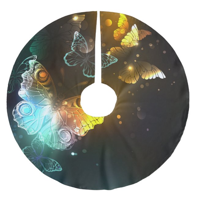 Jupon De Sapin En Polyester Brossé Papillon lumineux et papillons de nuit (Devant)