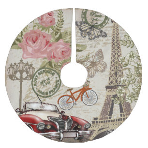 Jupon De Sapin En Polyester Brossé Paris Vintage : Style carte postale