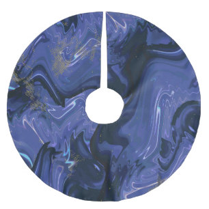 Jupon De Sapin En Polyester Brossé Parties scintillant bleue Galaxy Swirl Abstrait Mo