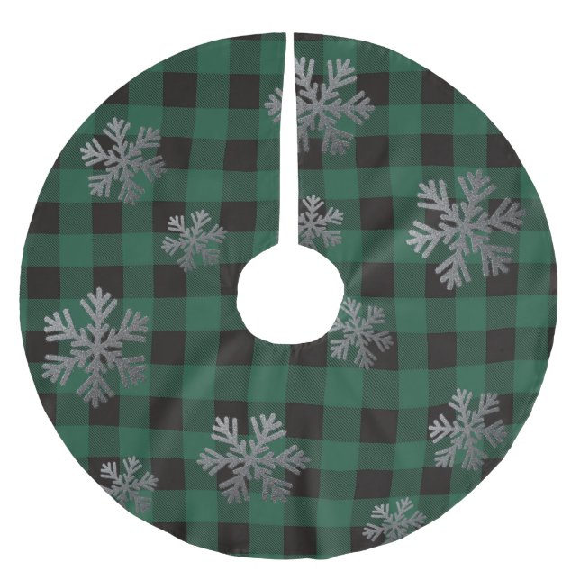 Jupon De Sapin En Polyester Brossé Parties scintillant d'argent de Buffalo vert (Devant)