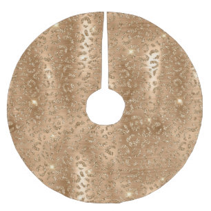 Jupon De Sapin En Polyester Brossé Parties scintillant de glam or Léopard Noël