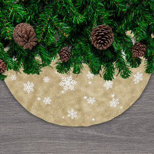 Jupon De Sapin En Polyester Brossé Parties scintillant d'or Étoiles de Noël Étoiles d