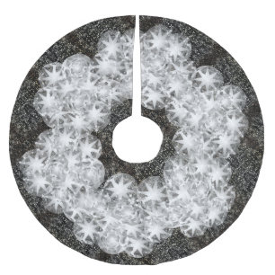 Jupon De Sapin En Polyester Brossé Parties scintillant étincelante diamant blanc sur