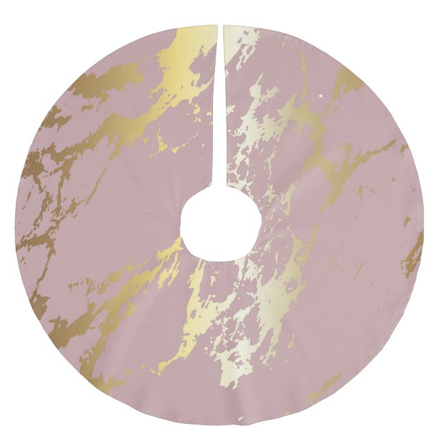 Jupon De Sapin En Polyester Brossé Parties scintillant rose et or (Devant)