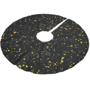 Jupon De Sapin En Polyester Brossé Parties scintillantes Stars3 - Noir d'or
