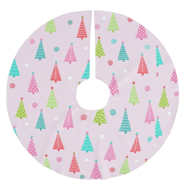Jupon De Sapin En Polyester Brossé Pastel Christmas Tree Skirt (Devant)