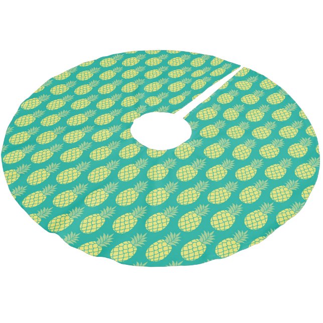 Jupon De Sapin En Polyester Brossé Pastel Pineapples (Angle)