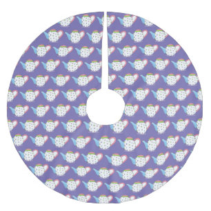Jupon De Sapin En Polyester Brossé Pastel Polka Dot Teapot Après-Midi Tea Party Pot