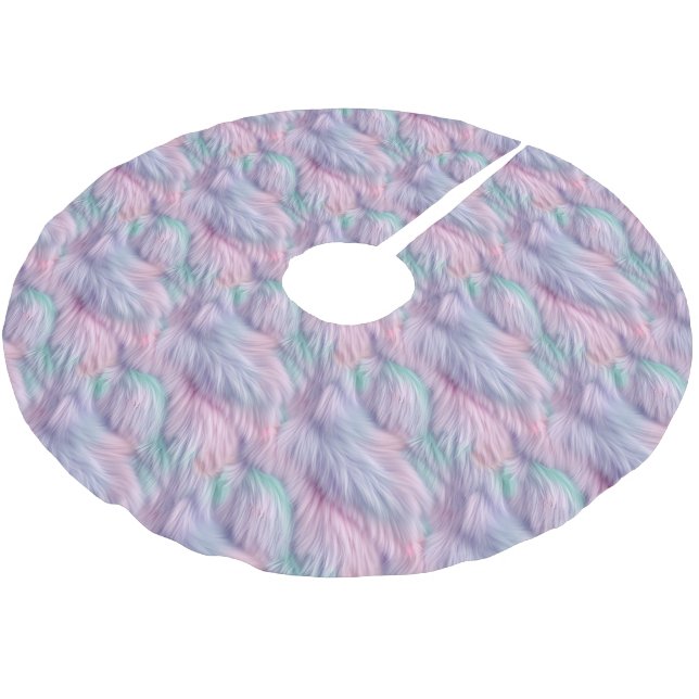 Jupon De Sapin En Polyester Brossé Pastel Rainbow Fur (Angle)