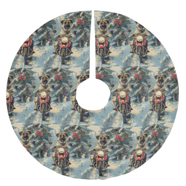 Jupon De Sapin En Polyester Brossé Pasteur anatolien Chien à cheval Moto Noël (Devant)