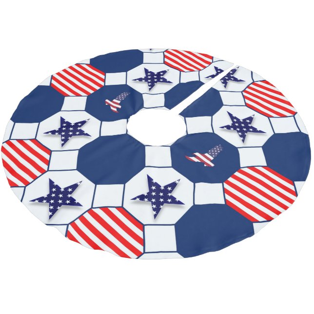 Jupon De Sapin En Polyester Brossé Patriotique (Angle)