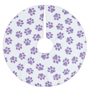 Jupon De Sapin En Polyester Brossé Patrouilles de Doodle, Paws de Chien, Paws De Purp