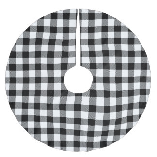 Jupon De Sapin En Polyester Brossé Patte de mise en platine de buffle noir et blanc