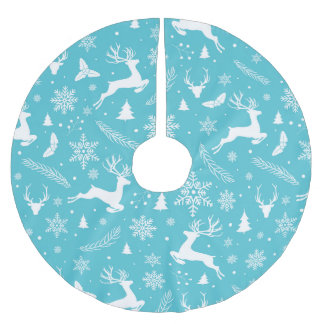 Jupon De Sapin En Polyester Brossé Patterns bleus