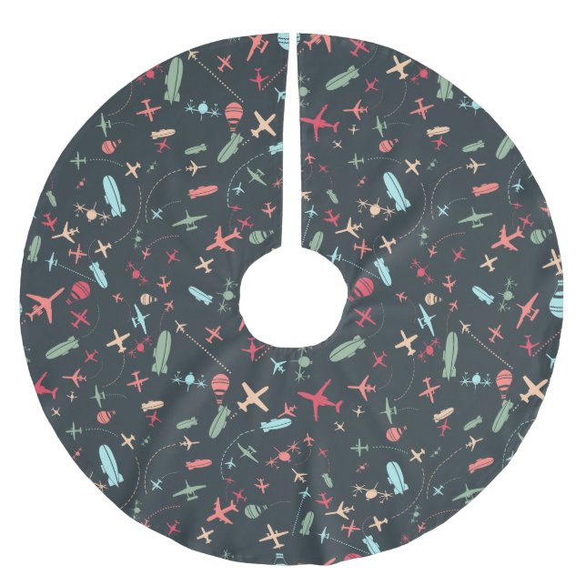 Jupon De Sapin En Polyester Brossé Patters de l'aviation (Devant)