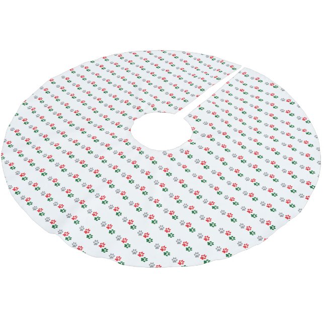 Jupon De Sapin En Polyester Brossé Pattes de Noël (Angle)
