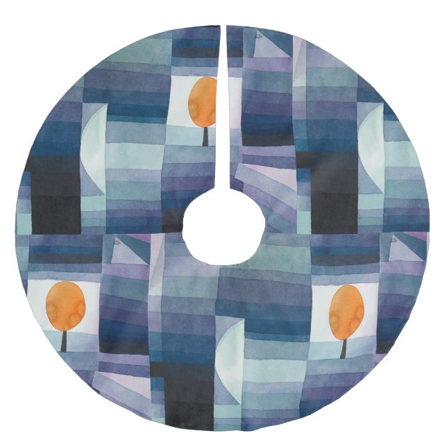 Jupon De Sapin En Polyester Brossé Paul Klee Messager de l'automne Bleu Moderne Abstr (Devant)