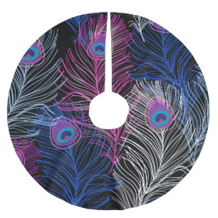 Jupon De Sapin En Polyester Brossé Peacock Feathk Dark : Gorgeous Design Vintage