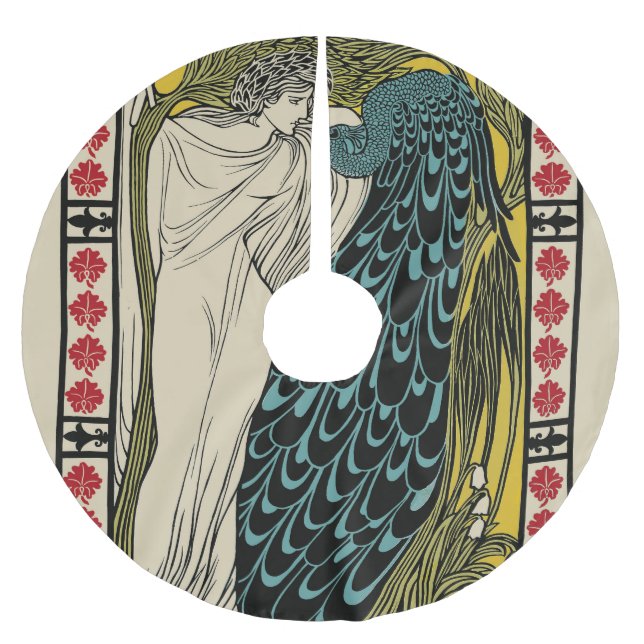 Jupon De Sapin En Polyester Brossé Peacock Fine Art Bird Nouveau (Devant)