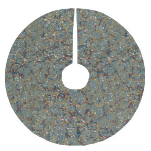 Jupon De Sapin En Polyester Brossé Peinture Abstraite Marbrée
