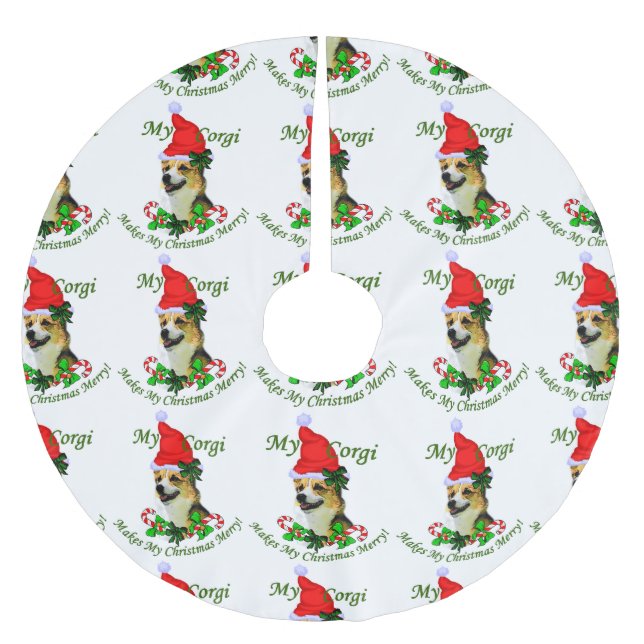 Jupon De Sapin En Polyester Brossé Pembroke Welsh Corgi Noël (Devant)