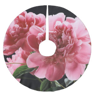 Jupon De Sapin En Polyester Brossé Peony Bouquet Closeup : Rouge rose