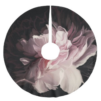 Jupon De Sapin En Polyester Brossé Peony Dark Wall : Peony Flower Design