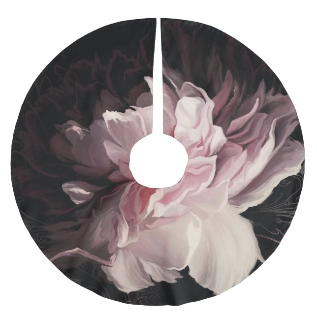 Jupon De Sapin En Polyester Brossé Peony Dark Wall : Peony Flower Design (Devant)
