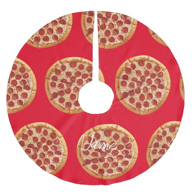 Jupon De Sapin En Polyester Brossé Pepperoni Pizza Thunder_Cove (Devant)