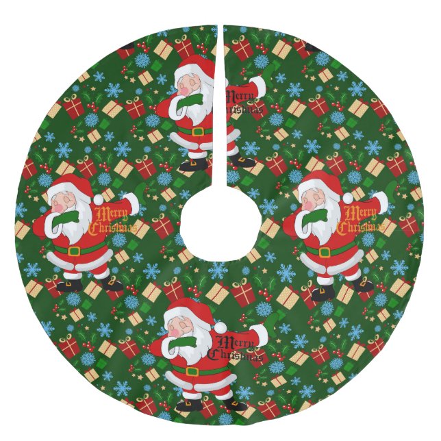 Jupon De Sapin En Polyester Brossé père Noël (Devant)