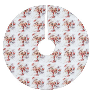 Jupon De Sapin En Polyester Brossé Père Noël 025
