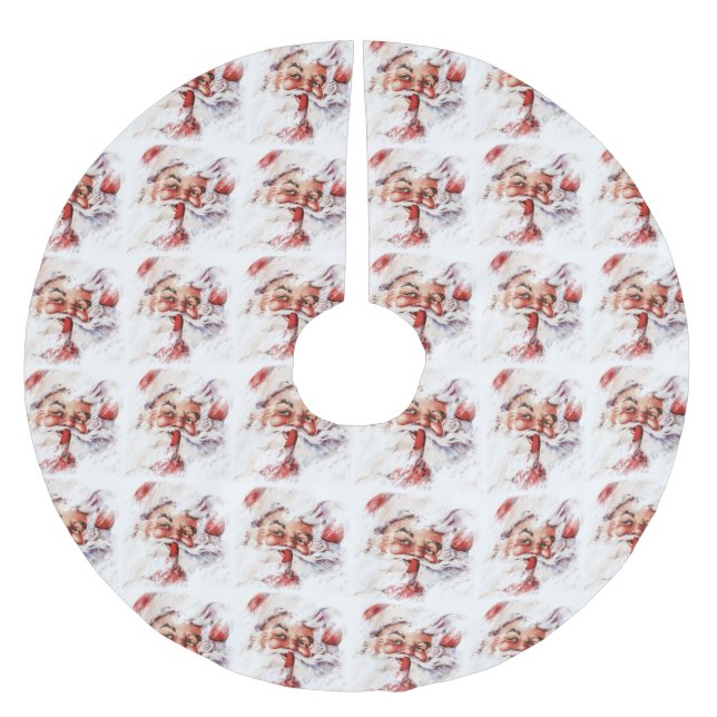 Jupon De Sapin En Polyester Brossé Père Noël 025 (Devant)