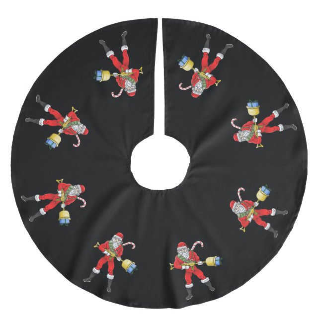Jupon De Sapin En Polyester Brossé Père Noël armé (Devant)