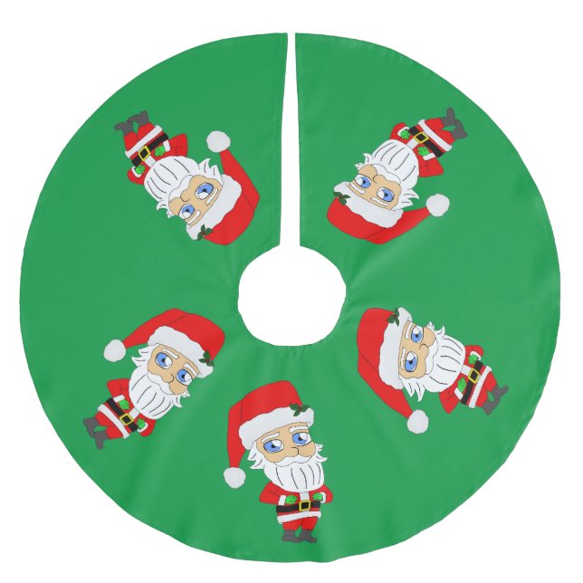 Jupon De Sapin En Polyester Brossé Père Noël chibi (Devant)