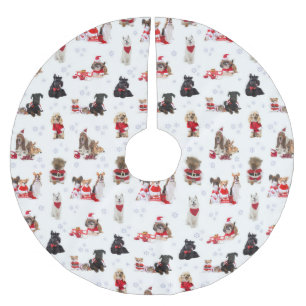 JUPON DE SAPIN EN POLYESTER BROSSÉ PÈRE NOËL PUPS