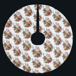 Jupon De Sapin En Polyester Brossé Père Noël rétro à cheval un Motif renne<br><div class="desc">Jupe d'arbre avec une illustration de Noël amusante. Le Père Noël dans son costume rouge traditionnel chevauchant un grand renne en berger décoré de saint. Un sapin de Noël à l'arrière.</div>