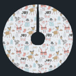Jupon De Sapin En Polyester Brossé Père Noël, Snowman, Reindeer Motif ID559<br><div class="desc">Cette conception de jupe d'arbre a des éléments fantaisistes de Noël comme les Snowmen,  rennes et Santas avec des messages 'Ho,  Ho,  Ho',  'Hello' et 'Joy' dans un motif aléatoire. Une palette de couleurs pastel moderne ajoute à l'allure. Recherchez ID559 pour voir d'autres produits avec cette conception.</div>