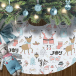 Jupon De Sapin En Polyester Brossé Père Noël, Snowman, Reindeer Motif ID559<br><div class="desc">Cette conception de jupe d'arbre a des éléments fantaisistes de Noël comme les Snowmen,  rennes et Santas avec des messages 'Ho,  Ho,  Ho',  'Hello' et 'Joy' dans un motif aléatoire. Une palette de couleurs pastel moderne ajoute à l'allure. Recherchez ID559 pour voir d'autres produits avec cette conception.</div>