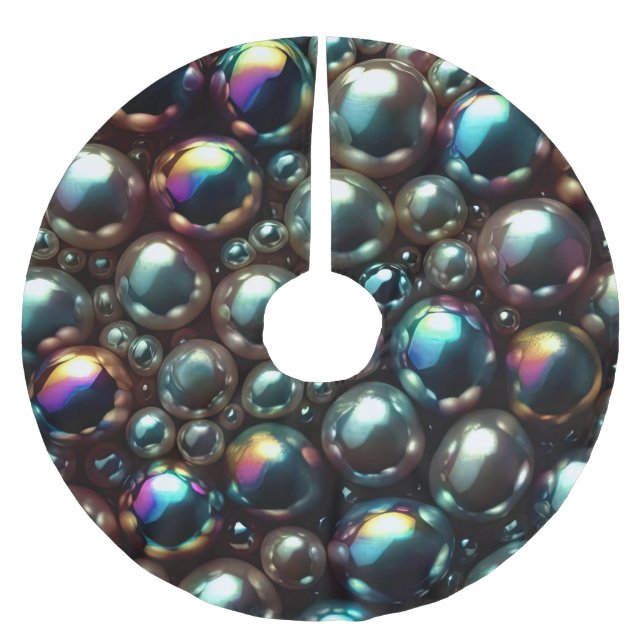 Jupon De Sapin En Polyester Brossé Perles noires (Devant)