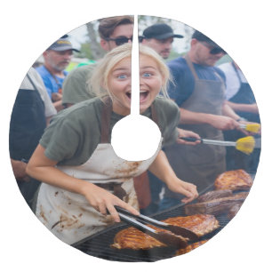 Jupon De Sapin En Polyester Brossé Personnaliser la photo de concours de BBQ