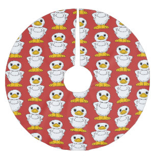 Jupon De Sapin En Polyester Brossé Petit canard blanc debout Thunder_Cove