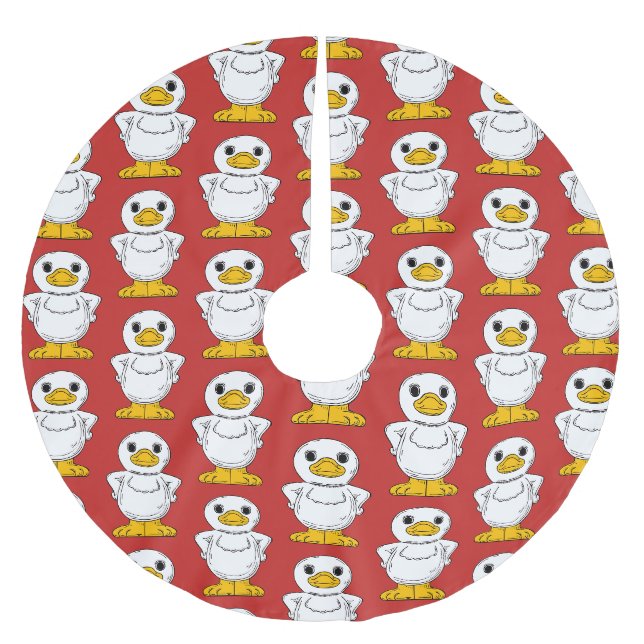 Jupon De Sapin En Polyester Brossé Petit canard blanc debout Thunder_Cove (Devant)