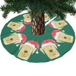 Jupon De Sapin En Polyester Brossé Petit Golden Labrador Retriever Dog in Santa Hat<br><div class="desc">Aquarelle peignant de mignons chiens Labrador Retriever dans des chapeaux de Noël festifs,  parfait pour les amoureux des animaux de compagnie. Art original de Nic Squirrell.</div>