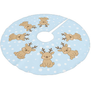Jupon De Sapin En Polyester Brossé Petit renne