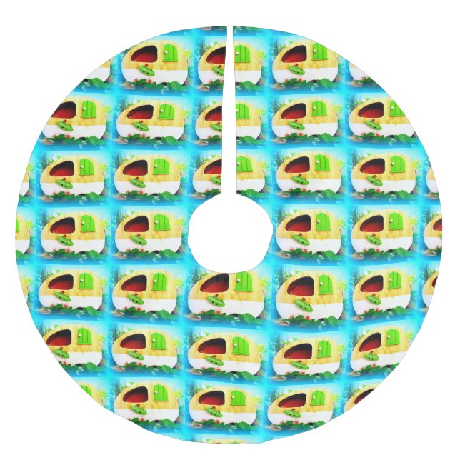 Jupon De Sapin En Polyester Brossé petite maison caravane gypsy (Devant)